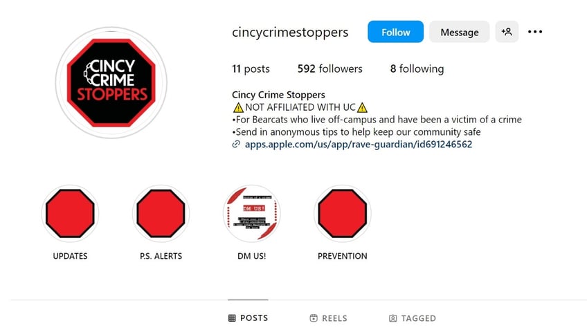 Cincy Crime Stoppers Instagram page