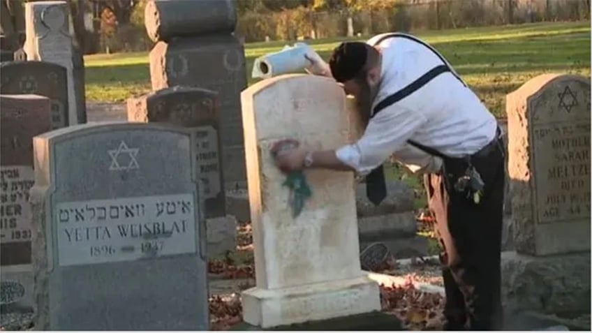 ohio jewish cemetery headstones vandalized with antisemitic graffiti