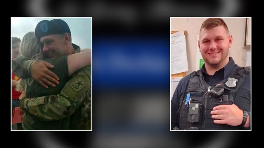 ohio police officer military veteran killed in line of duty ambush suspect at large report