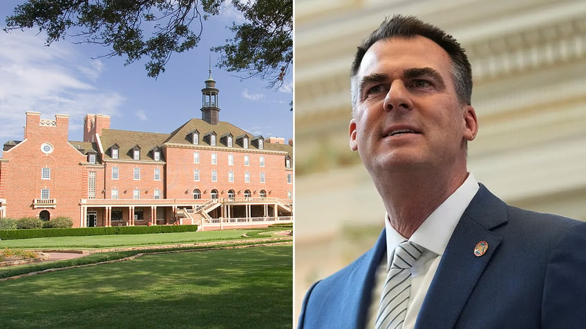 Oklahoma State University and Oklahoma Gov. Kevin Stitt split image