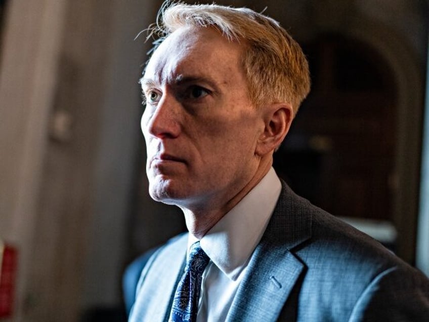 UNITED STATES - JANUARY 23: Sen. James Lankford, R-Okla., is seen in the U.S. Capitol during senate votes on Tuesday, January 23, 2024. (Tom Williams/CQ Roll Call)