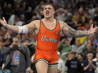 Oklahoma State's Wyatt Hendrickson salutes Trump after shocking NCAA win, opens up about Air Force career