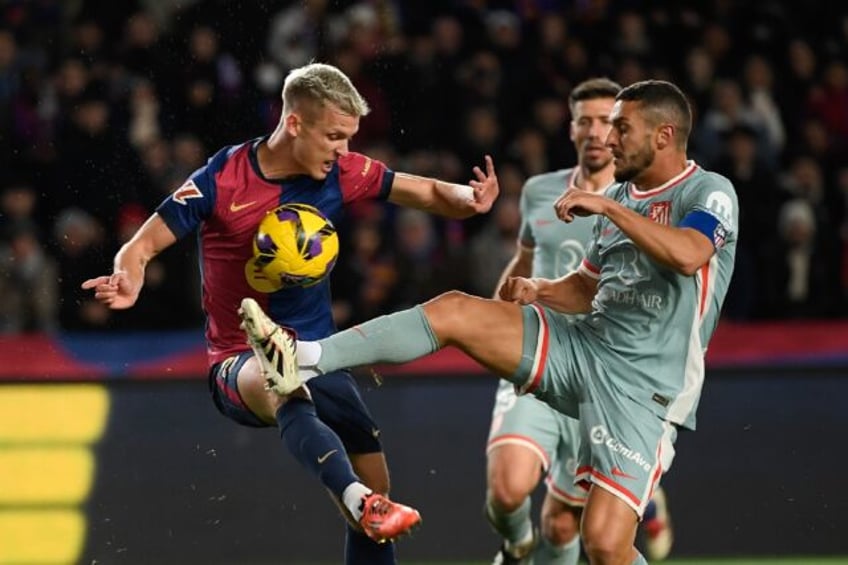 Barcelona's Spanish midfielder Daniel Olmo is not currently allowed to play because of the