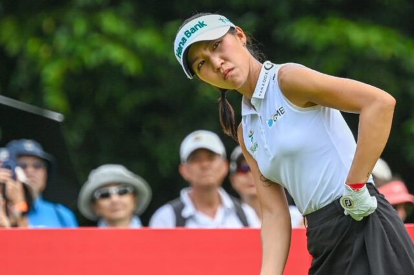 Lydia Ko of New Zealand looks on after a shot during round two of the HSBC Women's Champio