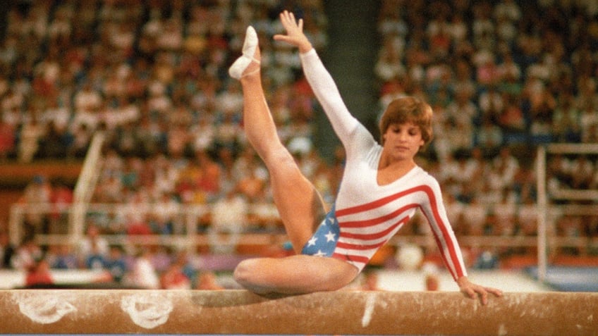 Mary Lou Retton on the beam