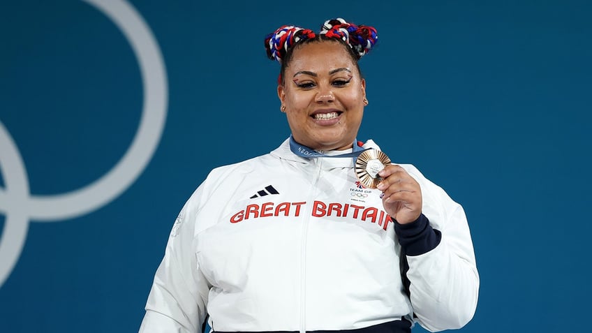 Emily Campbell with the bronze medal