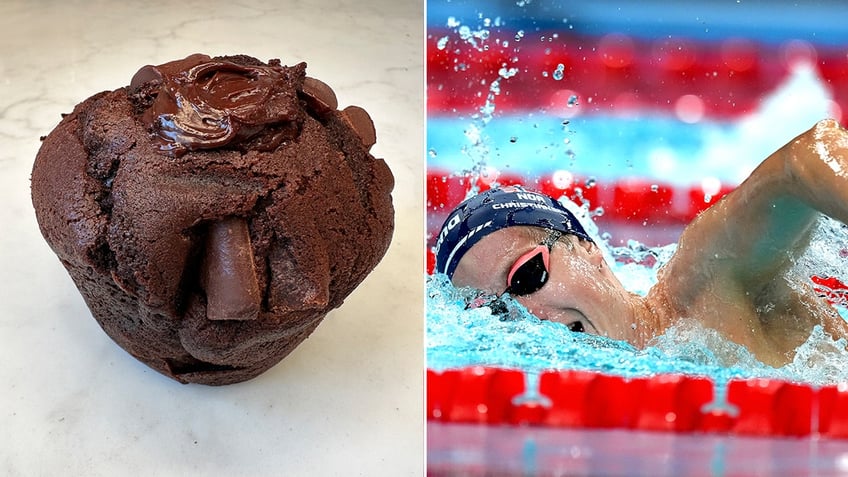 Norwegian swimmer Henrik Christiansen has made waves on social media with his rave review of the chocolate muffin at the Olympic Village in Paris. The muffin on the right is chef Danielle Sepsy's imitation version.