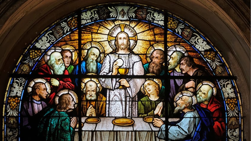 last supper stained glass