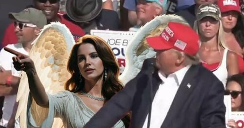 Trump and Lana Del Rey as an Angel.