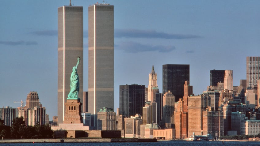 Statue of Liberty with Manhattan skyline