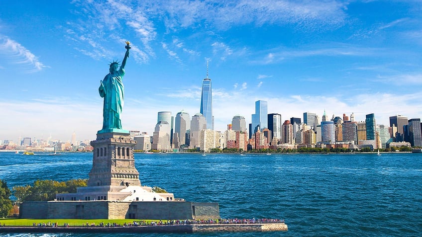 View of the city skyline from the statue.