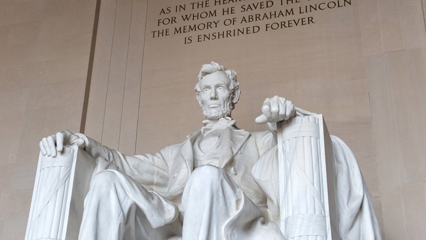 Abraham Lincoln Memorial in Washington DC, United States of America. National Landmark, famous tourist place