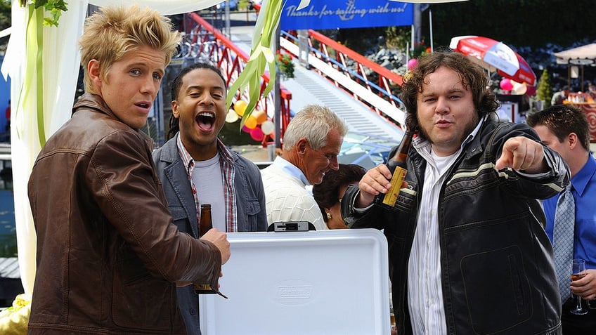 Matt Barr, Brandon Jay McLaren, and Chris Gauthier in a scene from Harper's Island