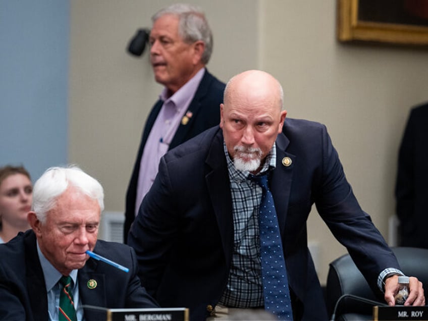 UNITED STATES - MAY 18: Reps. Chip Roy, R-Texas, right, Ralph Norman, R-S.C., center, and