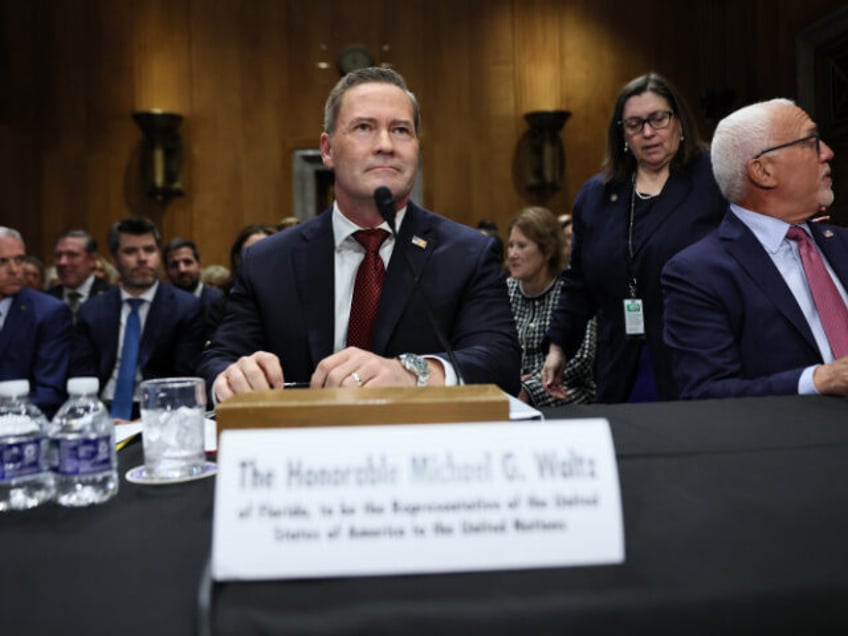 ormer U.S. National Security Adviser Michael Waltz prepares to testify during his confirma
