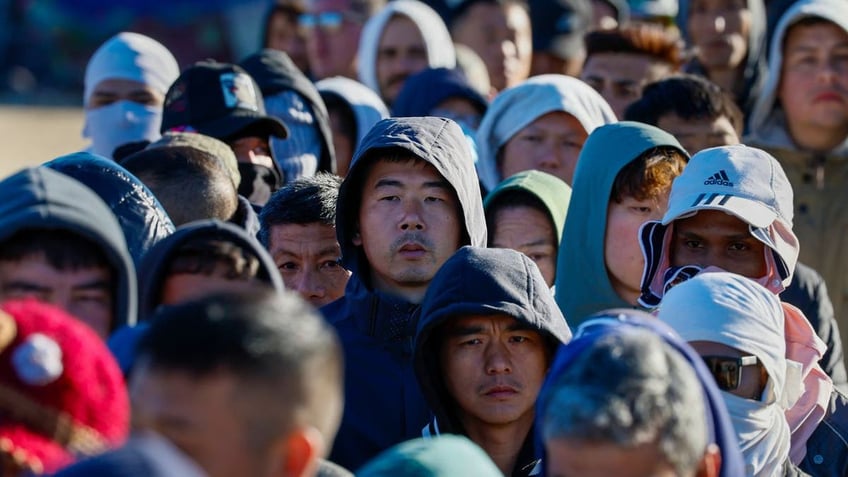 Migrants in California near the border