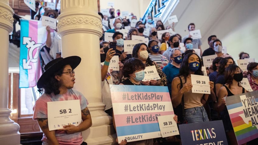 LGBTQ protesters at Texas State Capitol