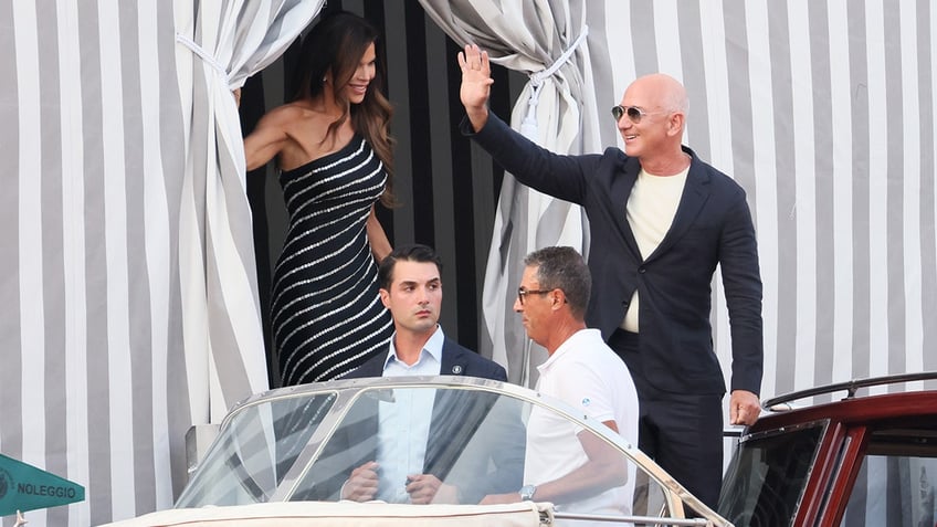 Lauren Sanchez and Jeff Bezos in Venice