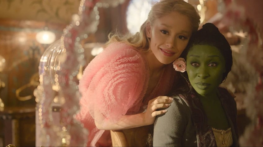 Ariana Grande and Cynthia Erivo in a scene from "Wicked."