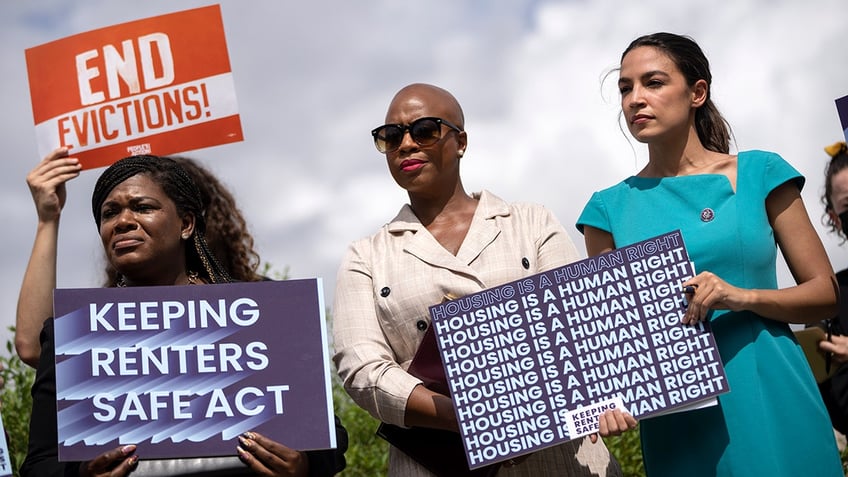 Reps. Cori Bush, Ayanna Pressley, and Alexandria Ocasio-Cortez