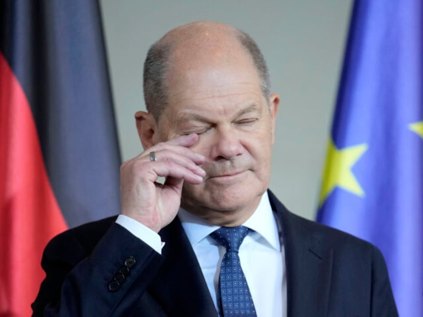 German Chancellor Olaf Scholz attends a joint press conference with Sweden's Prime Mi