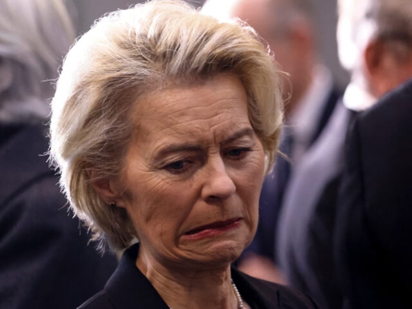 President of the European Commission Ursula von der Leyen and ECB President Christine Lagarde arrive for a memorial event to honour the late politician Wolfgang Schaeuble at the German lower house of parliament Bundestag in Berlin on January 22, 2024. Wolfgang Schaeuble, one of the most important figures in German …