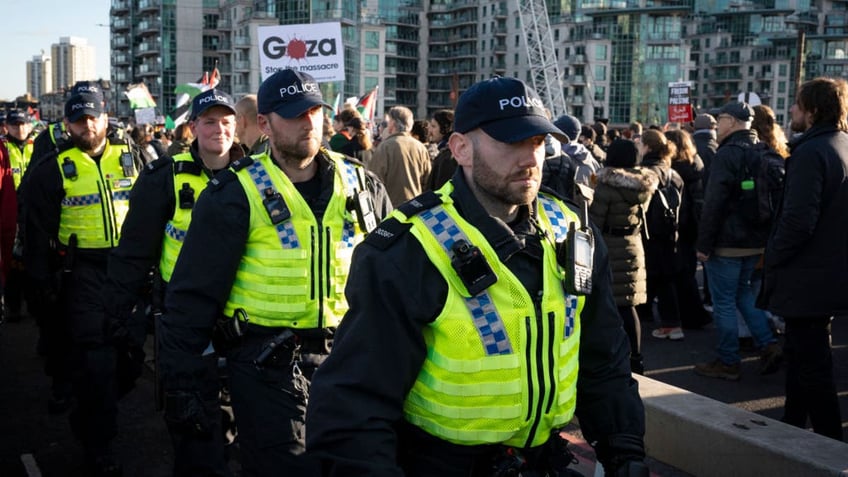 outrage at pro hamas protest as london cop threatens man with arrest for openly jewish appearance