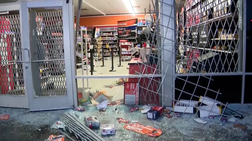 Autozone store ransacked and fencing pulled apart
