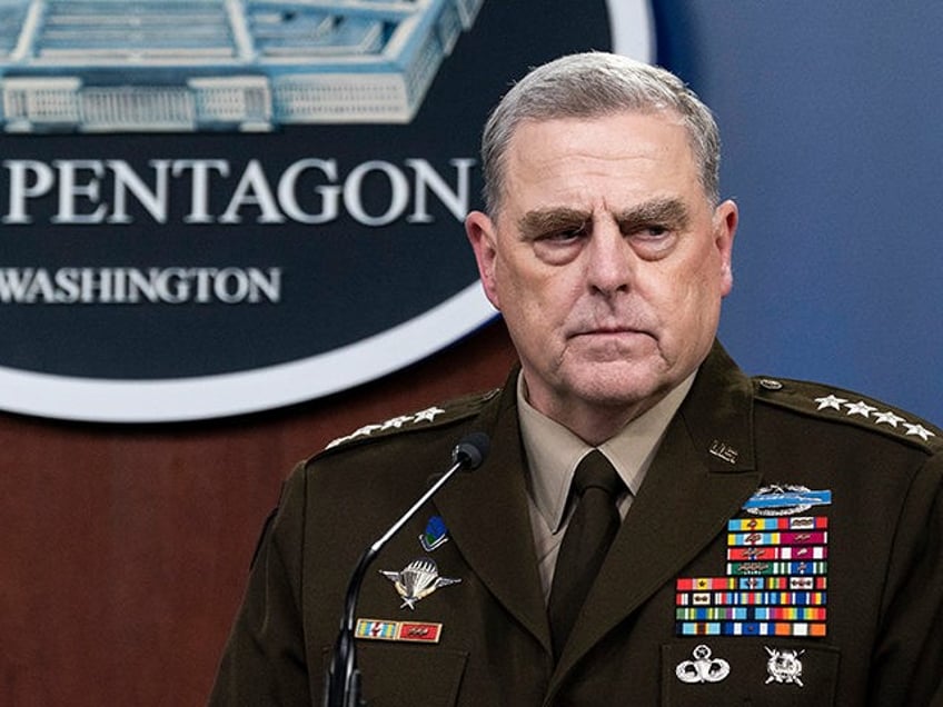 FILE - In this Aug. 18, 2021 photo, Joint Chiefs Chairman Gen. Mark Milley pauses while speaking during a media briefing at the Pentagon in Washington. (AP Photo/Alex Brandon)