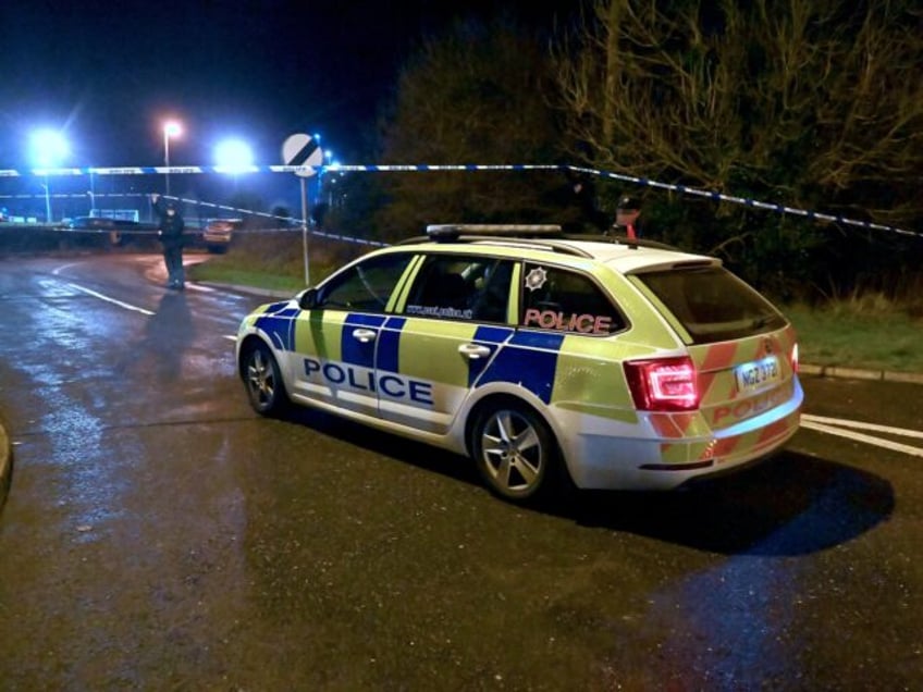 Police at the scene of a shooting in the Killyclogher Road area of Omagh, where a man, a s