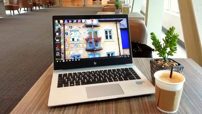 laptop on table