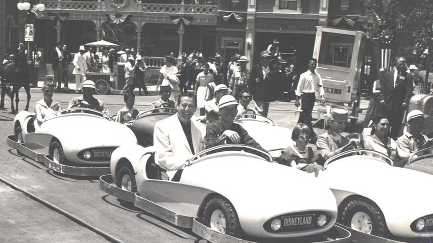 Don DeFore and his family in the Disneyland Parade