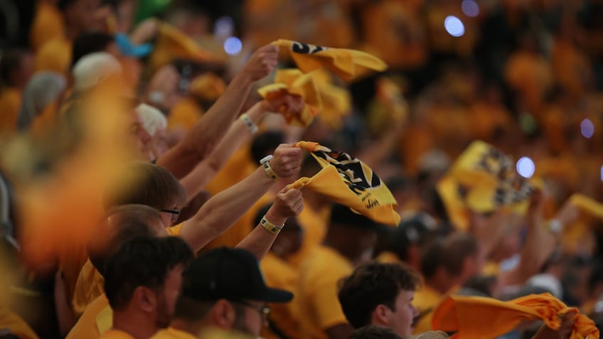 Indiana Pacers fans wave towels