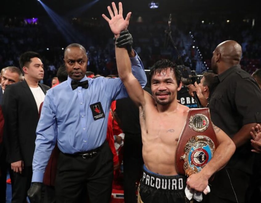 Manny Pacquiao of the Philippines, shown after a 2016 victory in Las Vegas, will reportedl