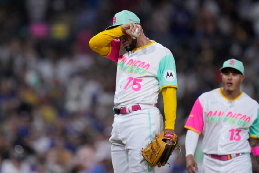 padres reliever robert suarez suspended for 10 games 6th pitcher penalized for sticky stuff