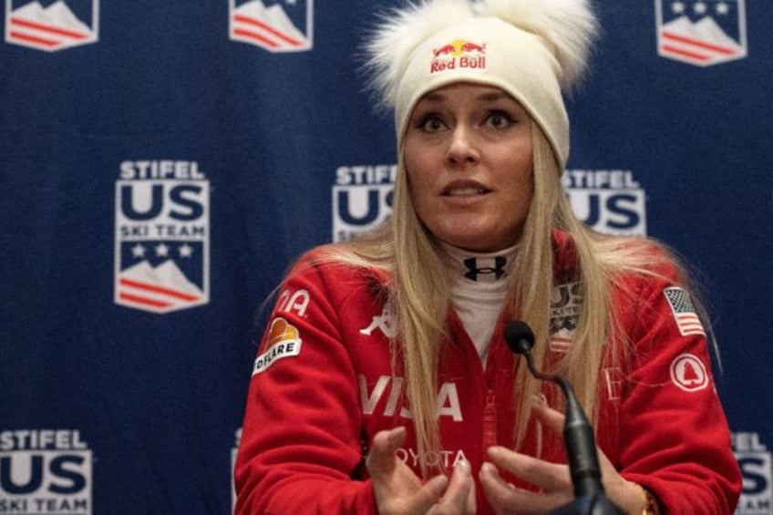 US ski great Lindsey Vonn speaks at a press conference in Colorado on Friday after confirm