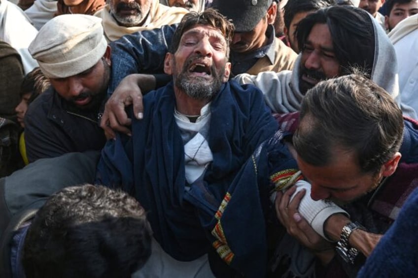 Ramazan Khan, the father of Arslan Khan who drowned off northwest Africa, breaks down duri
