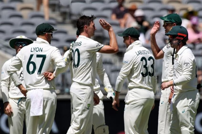 Australia celebrates another Pakistan wicket