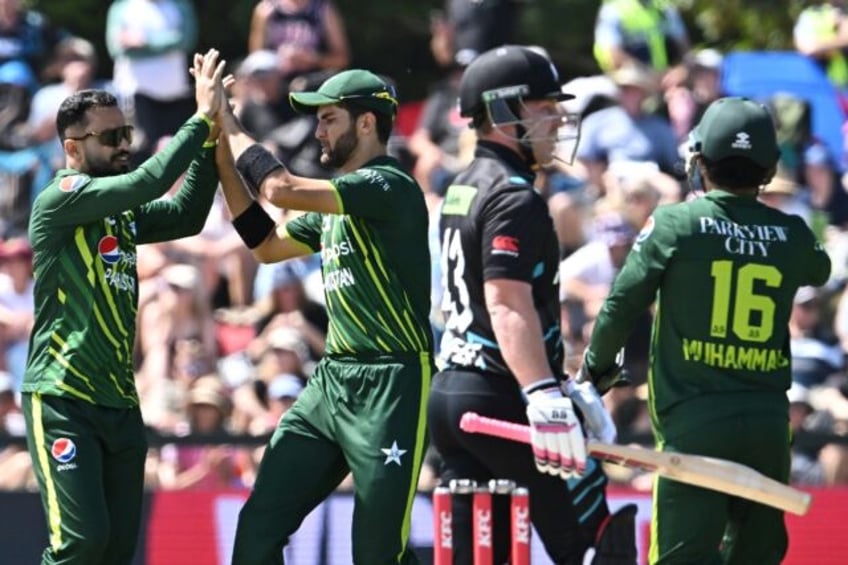 Pakistan captain Shaheen Shah Afridi (2nd L) said he was glad his side avoided a series whitewash