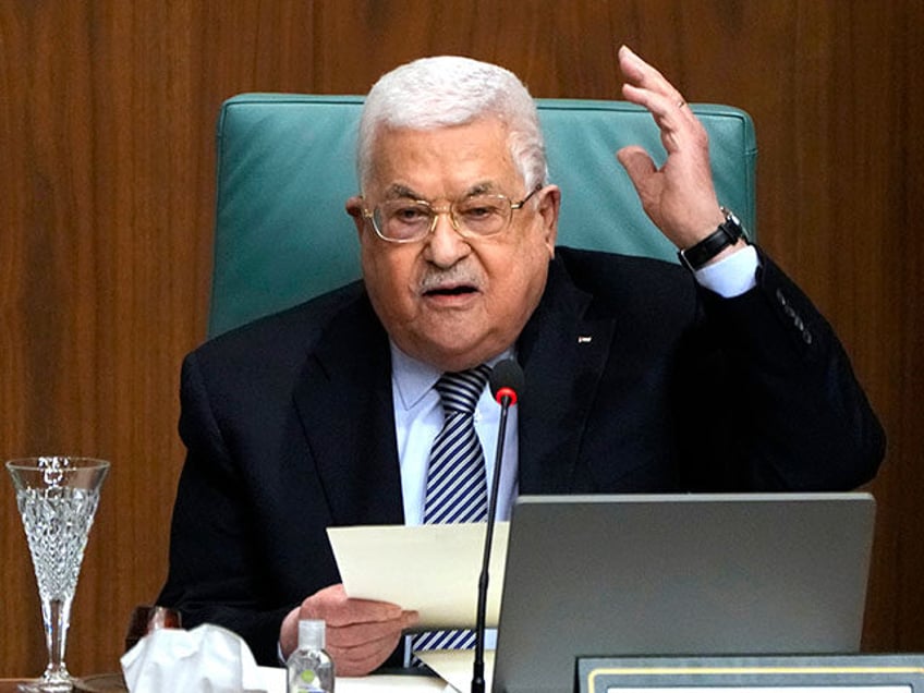 Palestinian President Mahmoud Abbas speaks during a conference to support Jerusalem at the