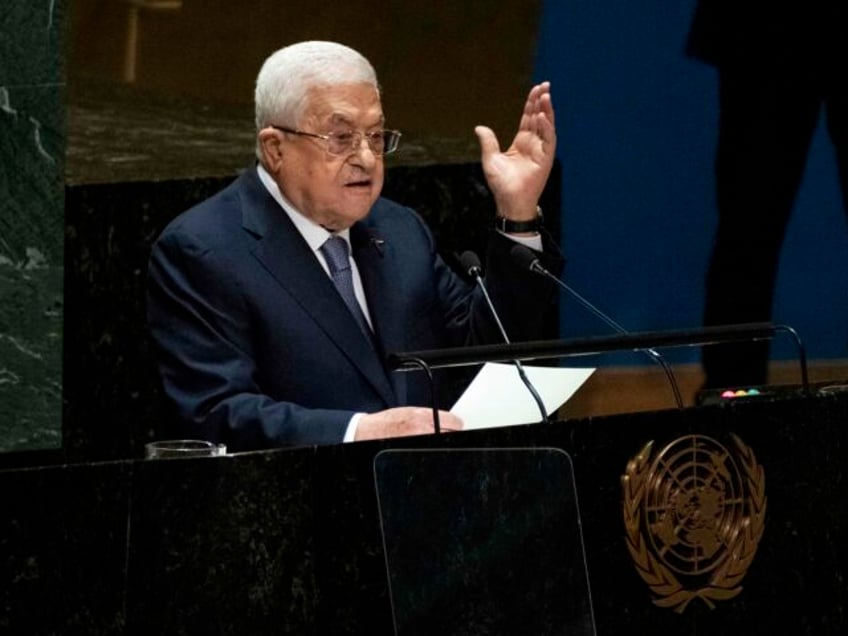 Palestinian President Mahmoud Abbas addresses the 78th session of the United Nations Gener