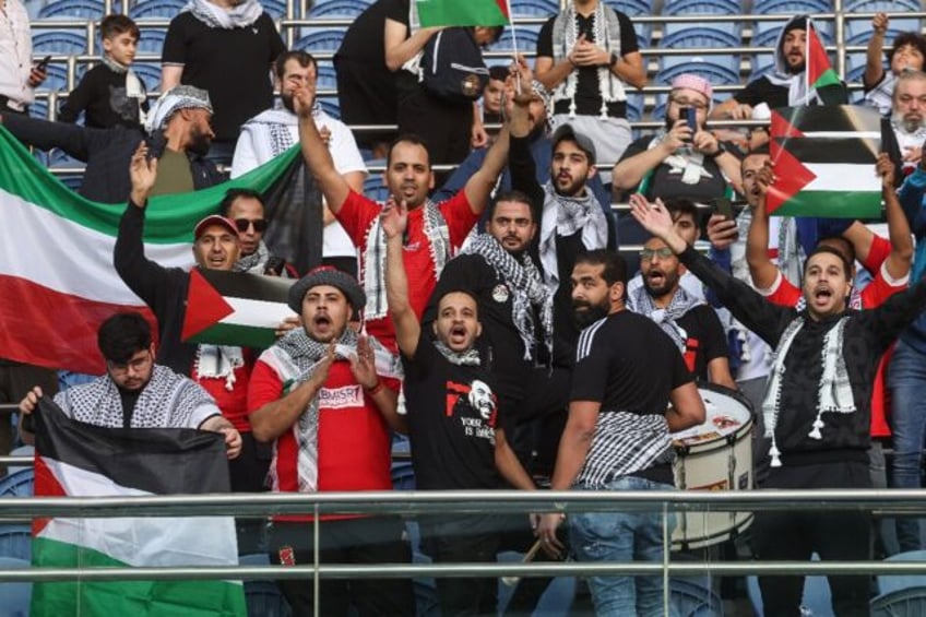 palestinians fly flag in emotional world cup qualifier