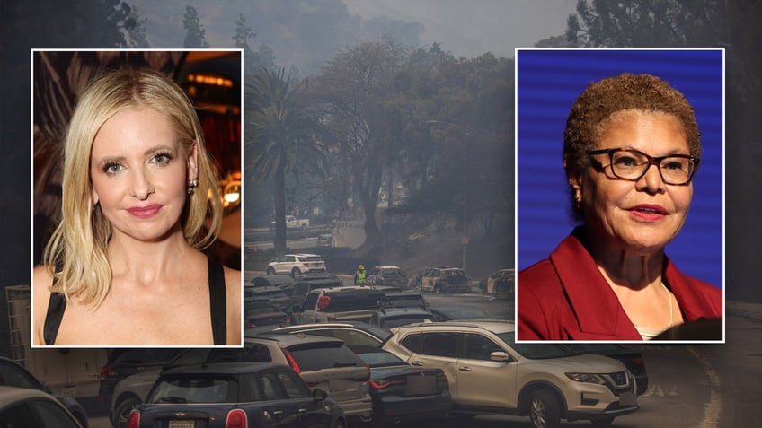 Sarah Michelle Gellar, Karen Bass amid Palisades Fire.