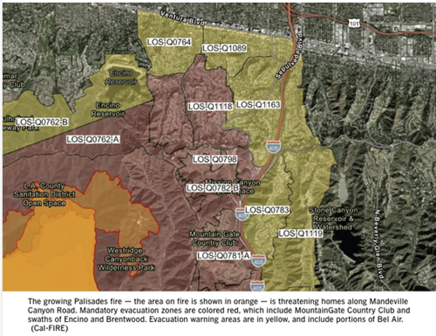 palisades inferno forces more evacuations burns near 405 freeway