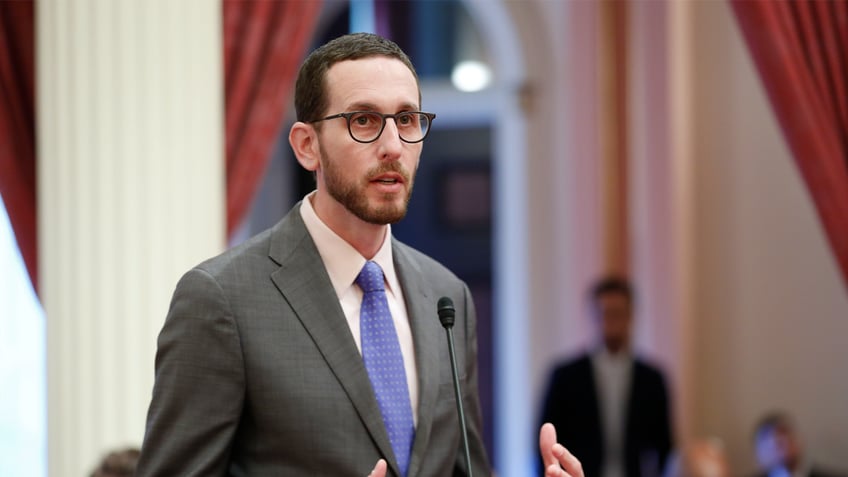 Scott Wiener, California state senator speaking on chamber floor