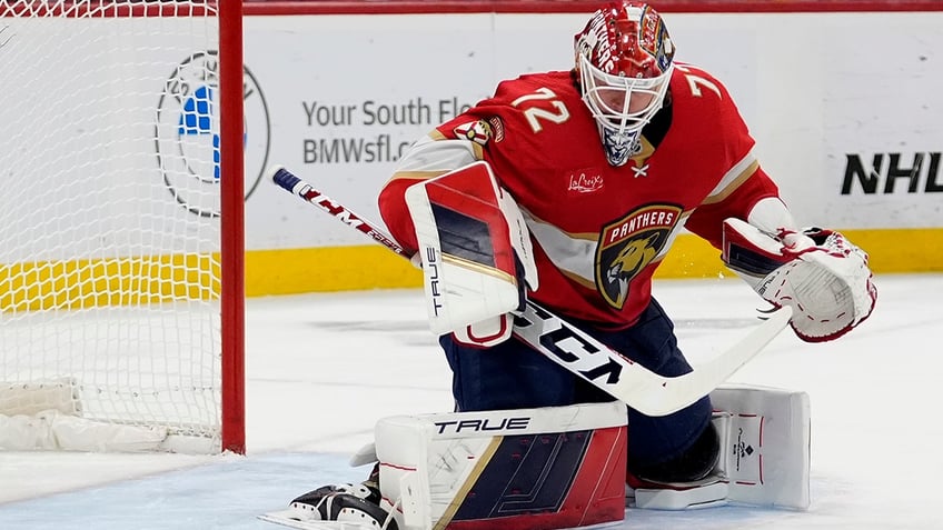 Sergei Bobrovsky makes a save