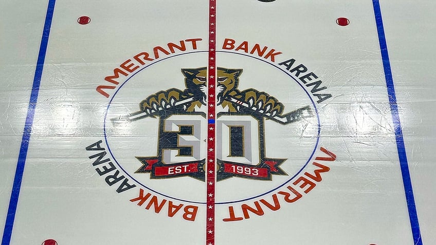 Panthers logo on ice