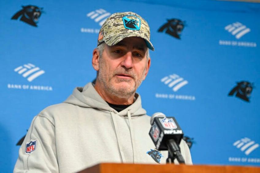 panthers fire frank reich after 11 games and name chris tabor their interim head coach