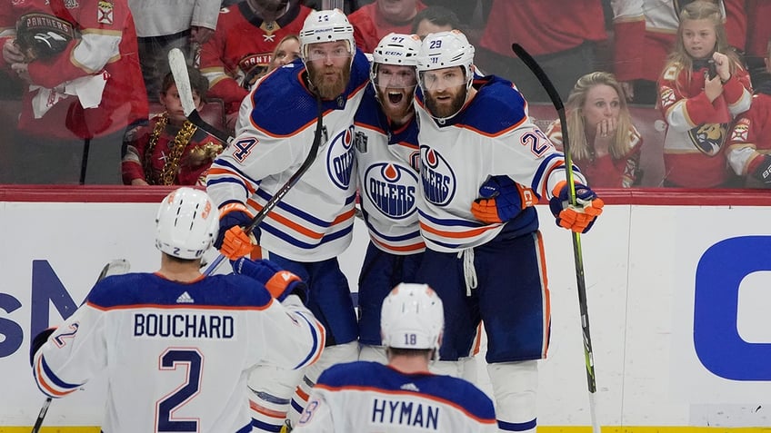 Connor McDavid celebrates