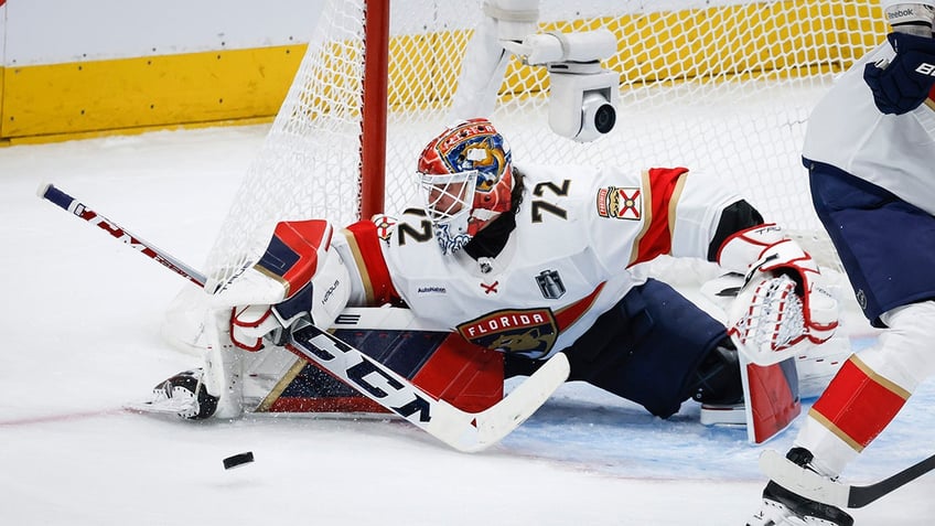 Sergei Bobrovsky makes a save